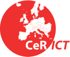 Logo CeRICT in bianco e rosso 